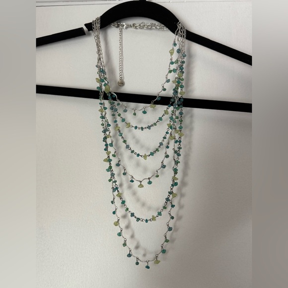 Alfani Jewelry - Alfani Blue and Green Stone Silver Statement Necklace